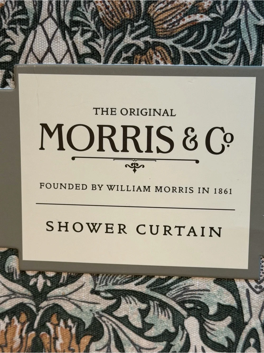 Morris & Co. NWT Classic Morris & Co Floral Shower Curtain Cream & Blue 72